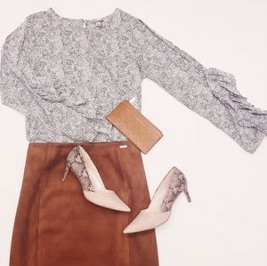 A New Day Polka Dot & Ruffle Long Sleeve